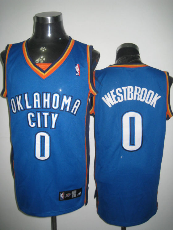 Oklahoma City Thunder WestBrook Blue Orange White Jersey